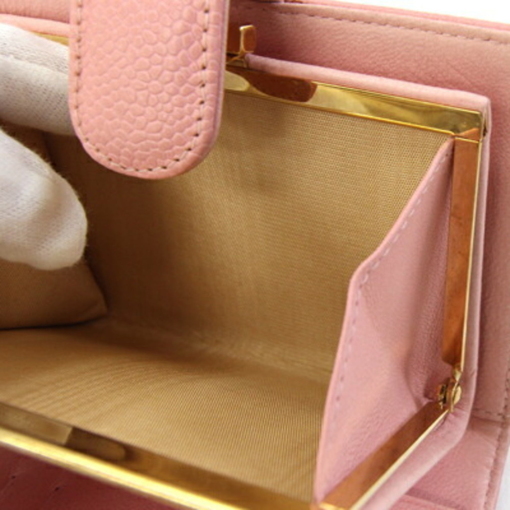 CHANEL Authentic Pink Caviar Leather Logo Wallet - Picture 10 of 10